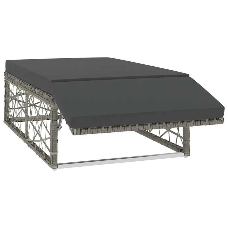 Salon de jardin 2 pcs avec coussins Résine tressée Gris - 5