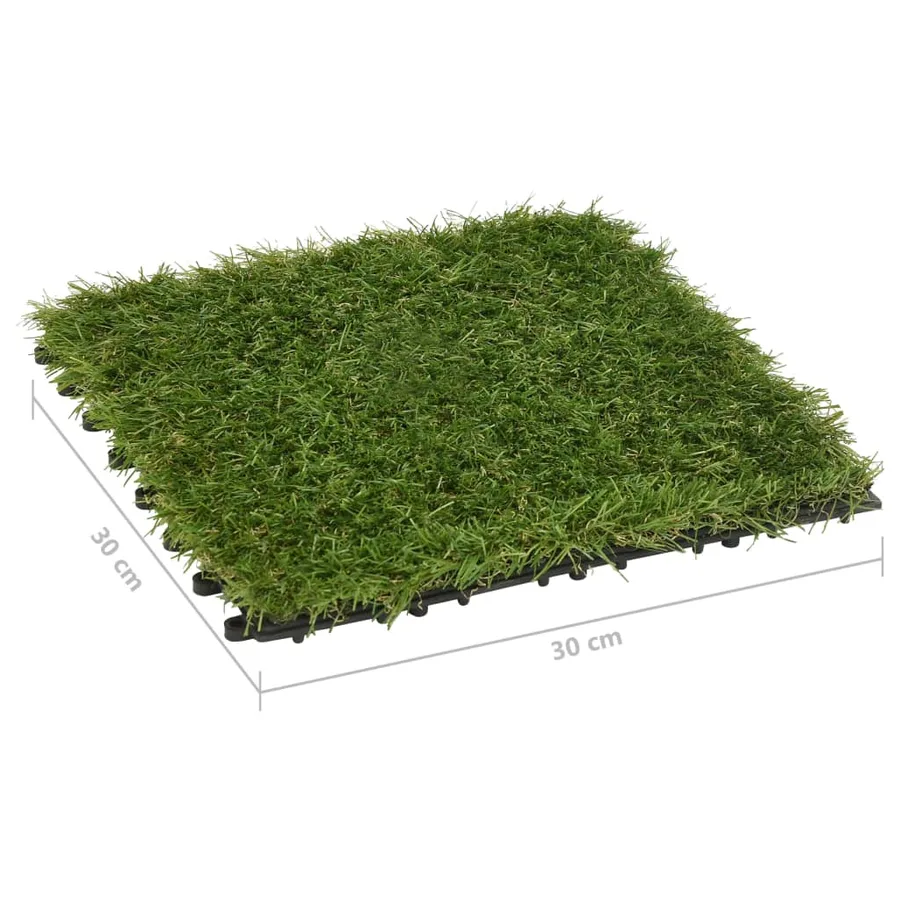 Carreaux de gazon artificiel 22 pcs Vert 30x30 cm - 9