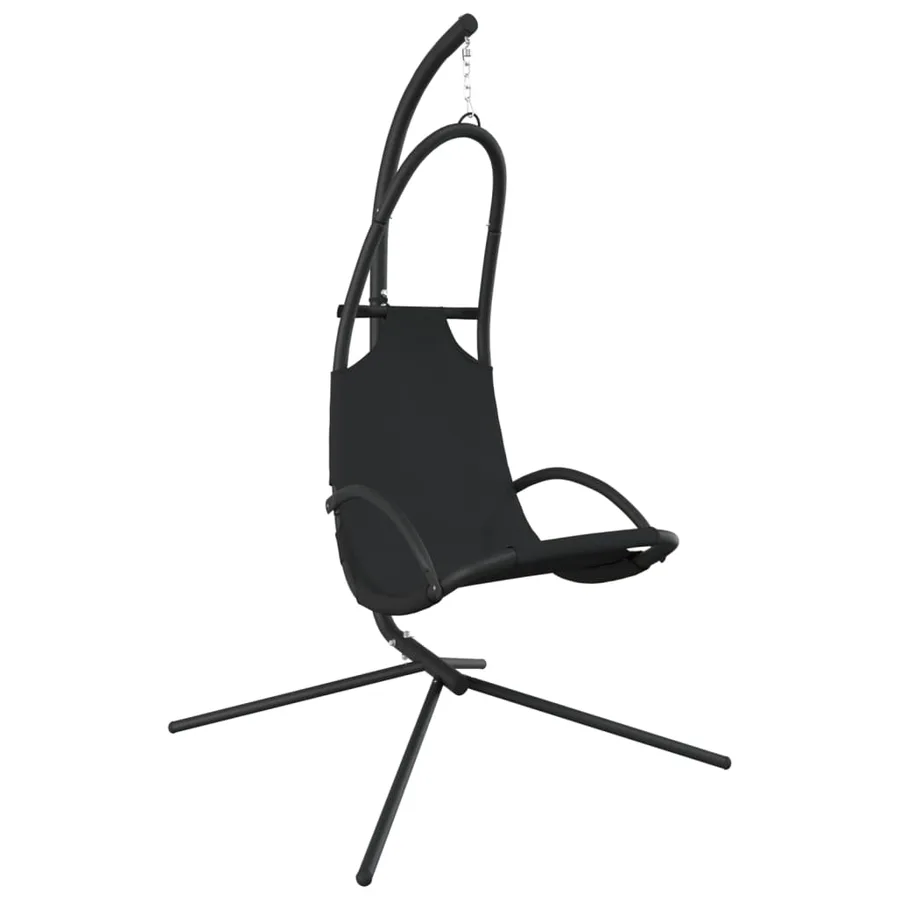 Chaise balançoire jardin coussin gris foncé tissu Oxford/acier - 6
