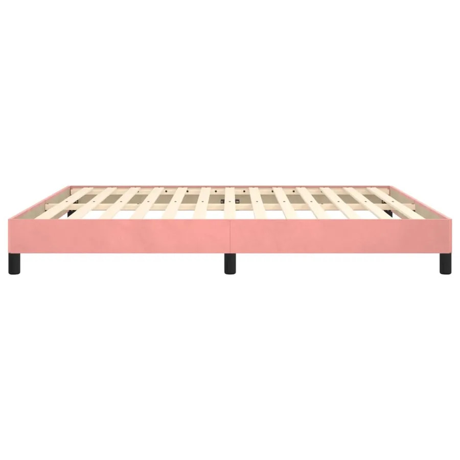 Cadre de lit sans matelas rose 160x200 cm velours - 6