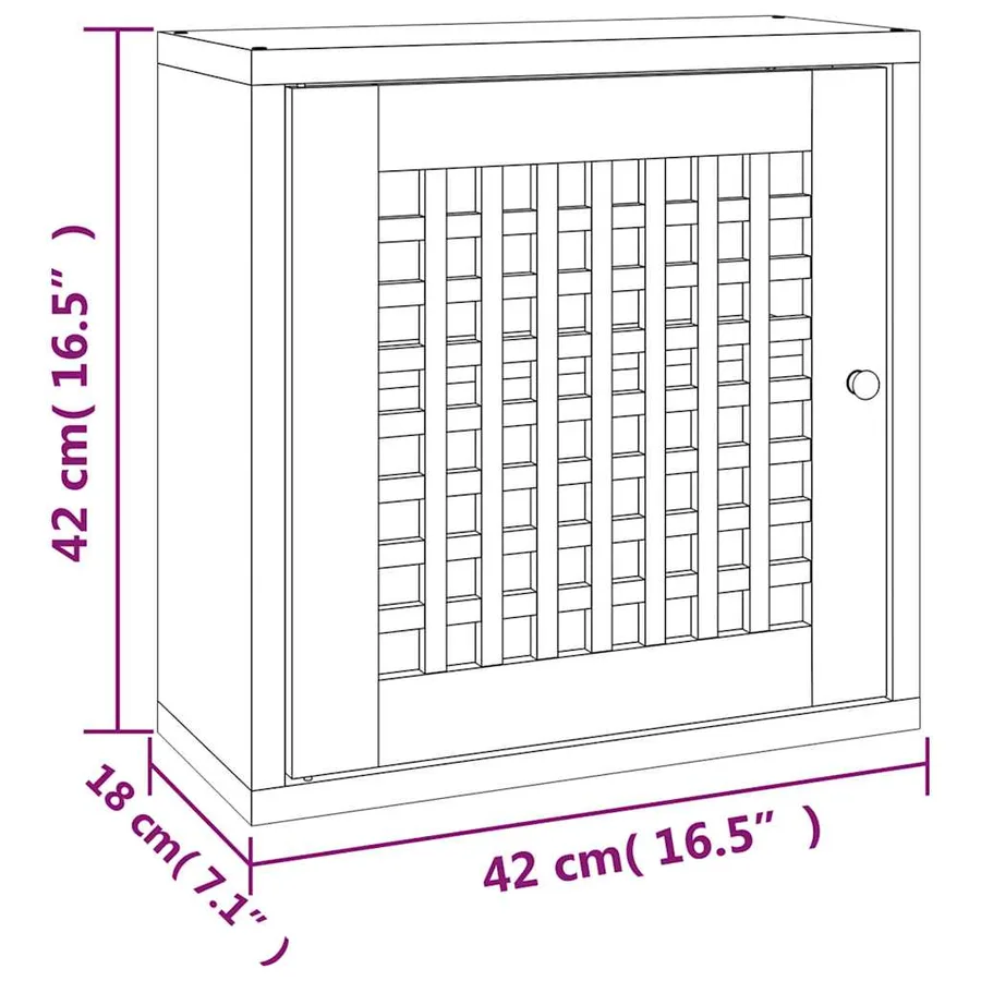 Armoire murale 42x18x42 cm Bois massif de noyer - 8
