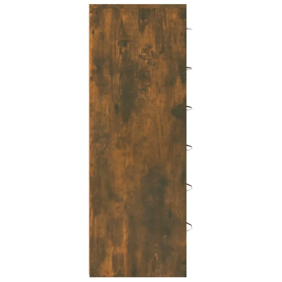 Buffet avec 6 tiroirs Chêne fumé 50x34x96 cm Bois d'ingénierie - 6