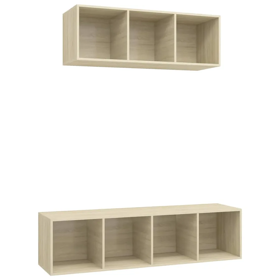 Ensemble de meubles TV 2 pcs Chêne sonoma Bois d'ingénierie - 2