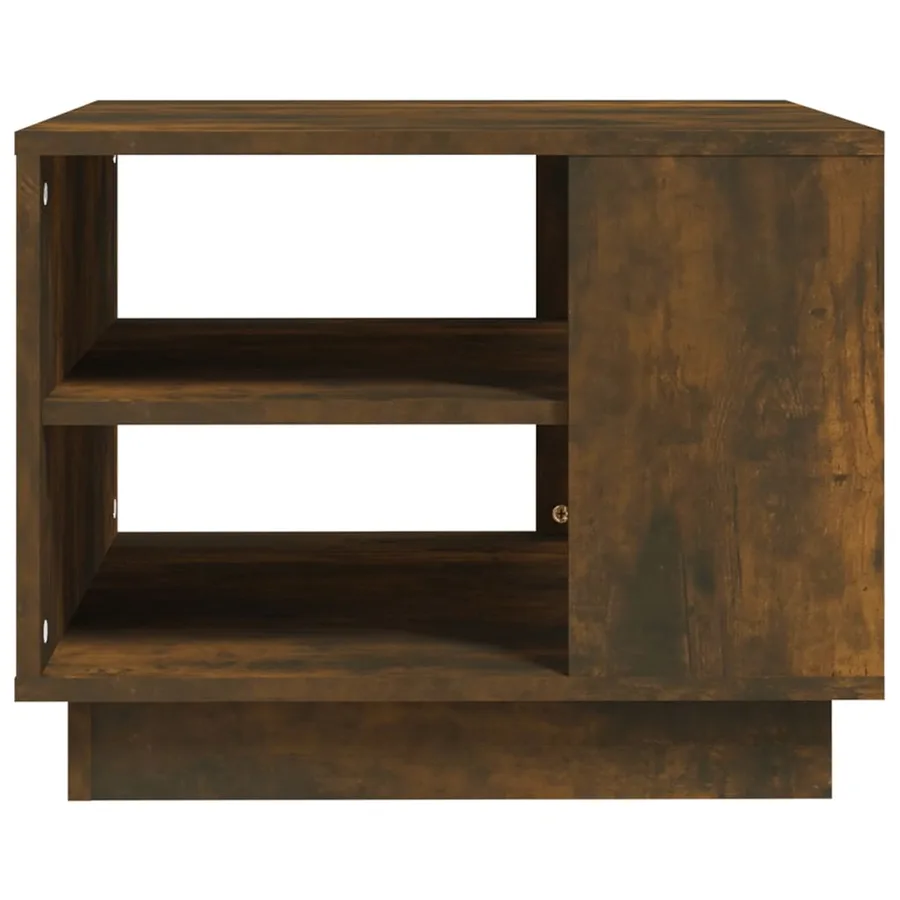 Table basse chêne fumé 55x55x43 cm bois d'ingénierie - 4