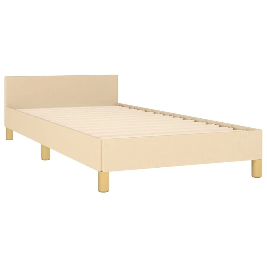 Cadre de lit sans matelas crème 90x200 cm tissu - 5