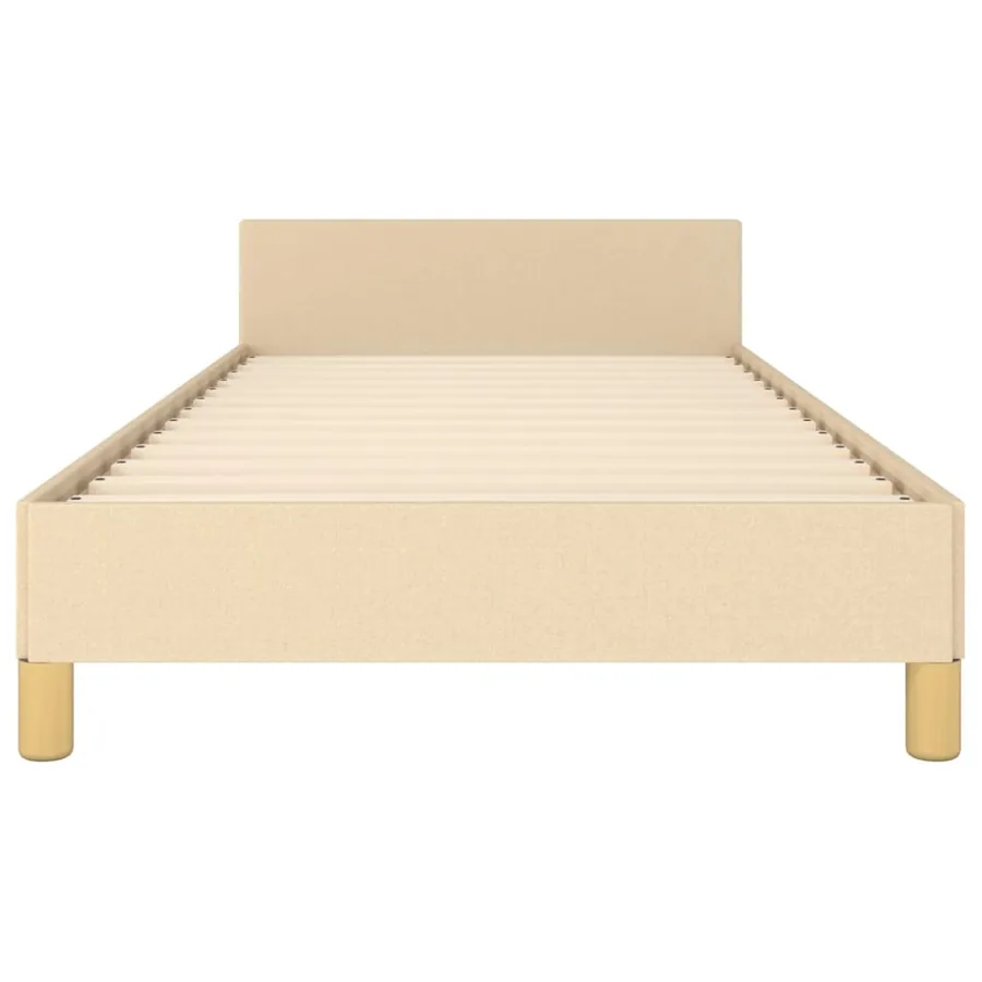 Cadre de lit sans matelas crème 90x200 cm tissu - 6