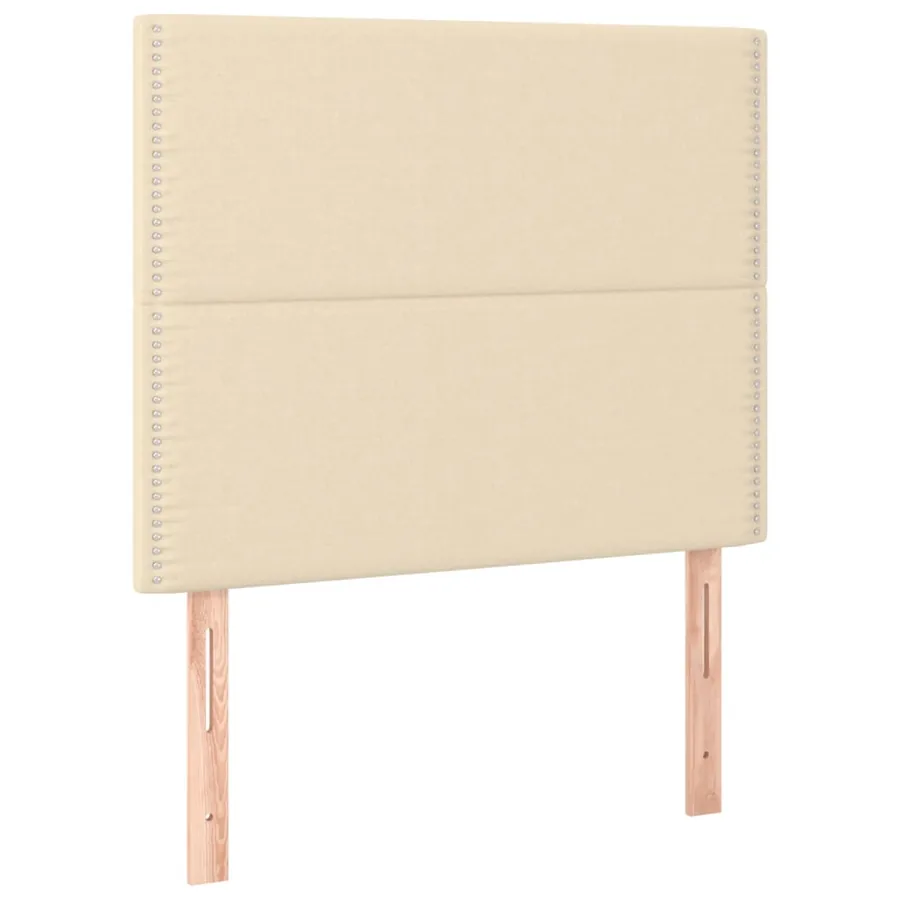 Cadre de lit sans matelas crème 90x200 cm tissu - 9