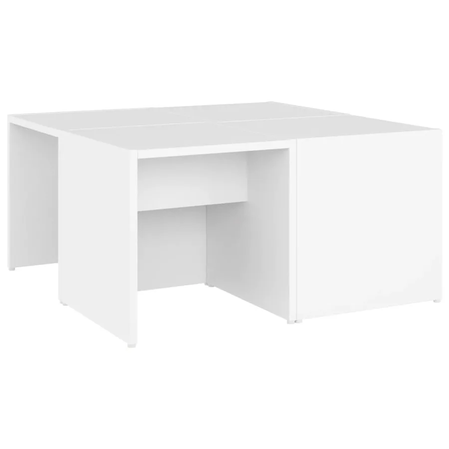 Tables basses 4 pcs blanc 33x33x33 cm bois d'ingénierie - 2