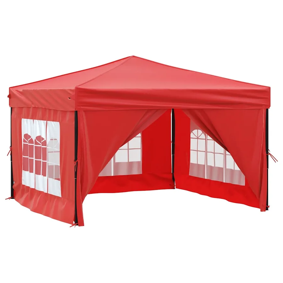 Tente de réception pliable avec parois Rouge 3x3 m - 3