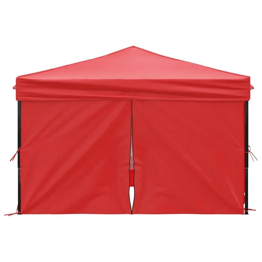 Tente de réception pliable avec parois Rouge 3x3 m - 4