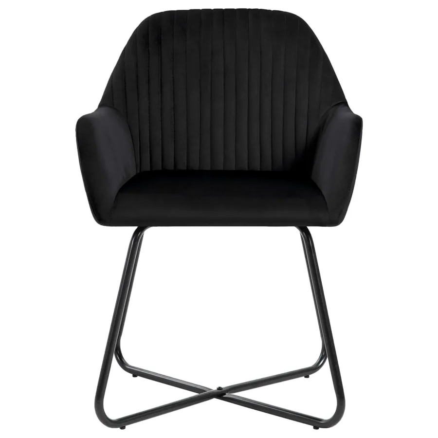 Chaises à manger lot de 2 Noir Velours - 3
