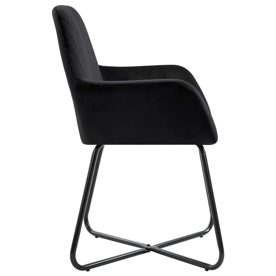 Chaises à manger lot de 2 Noir Velours - 4