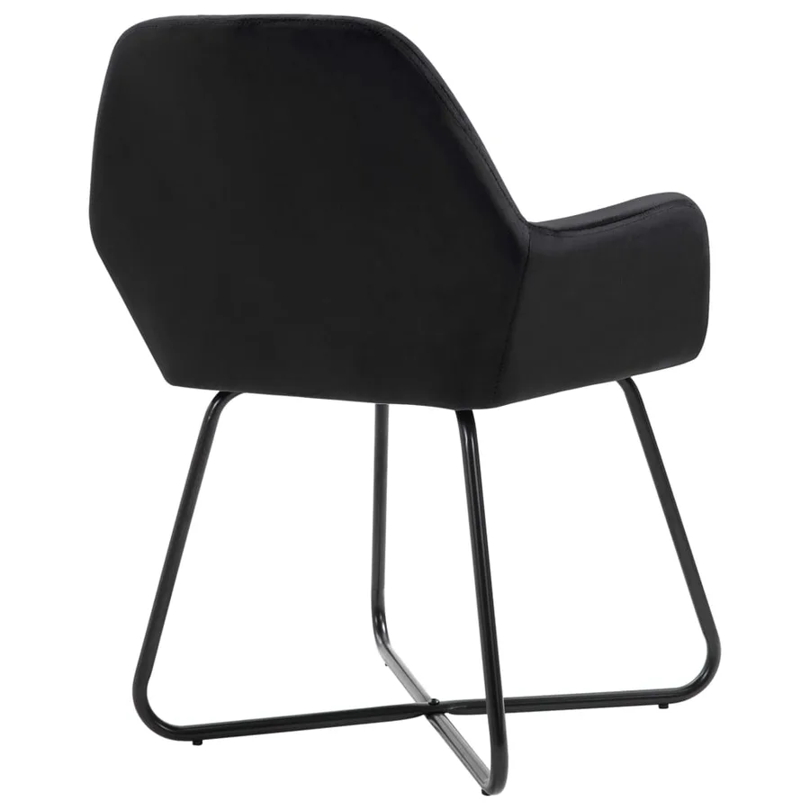 Chaises à manger lot de 2 Noir Velours - 5