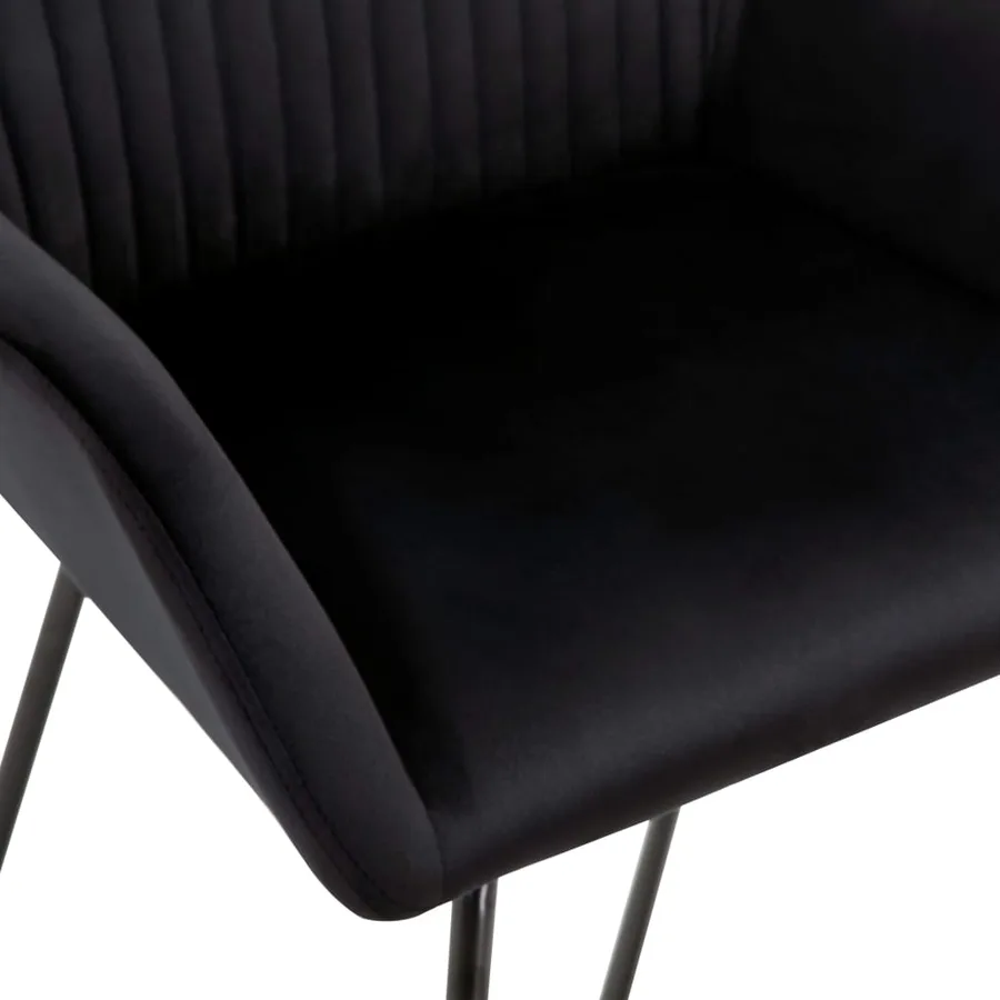 Chaises à manger lot de 2 Noir Velours - 6