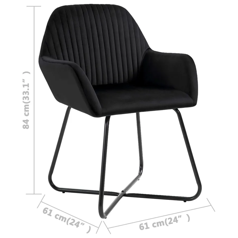 Chaises à manger lot de 2 Noir Velours - 8