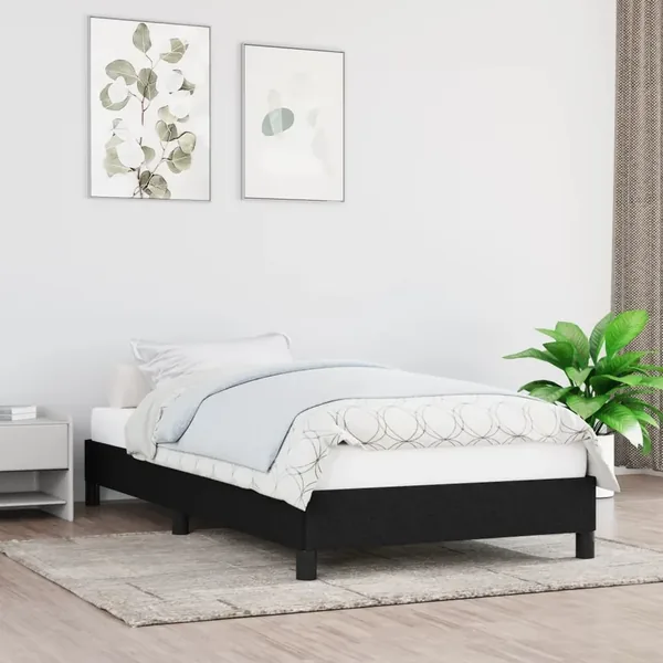Cadre de lit sans matelas noir 80x200 cm tissu