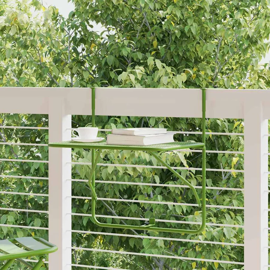 Table de balcon Vert 60x40 cm Acier