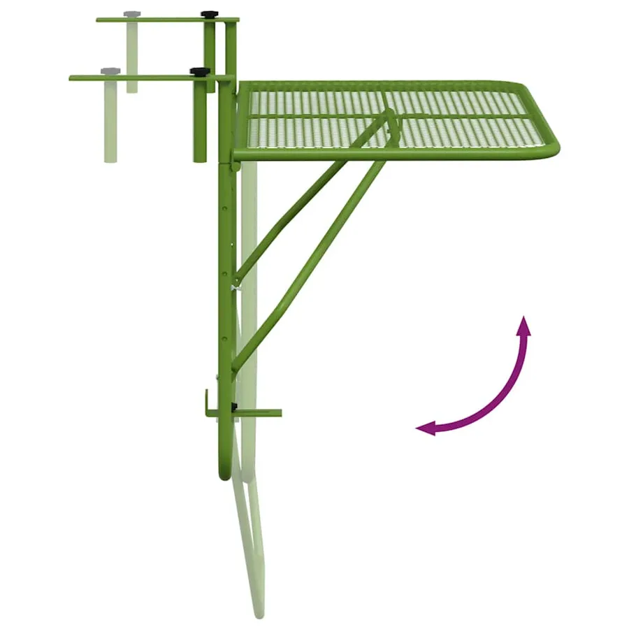 Table de balcon Vert 60x40 cm Acier - 9