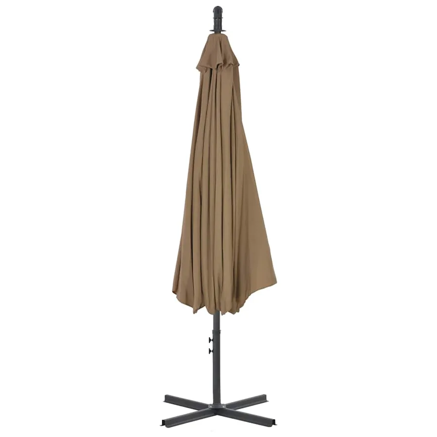 Parasol de jardin en porte-à-feux avec poteau en acier taupe - 4