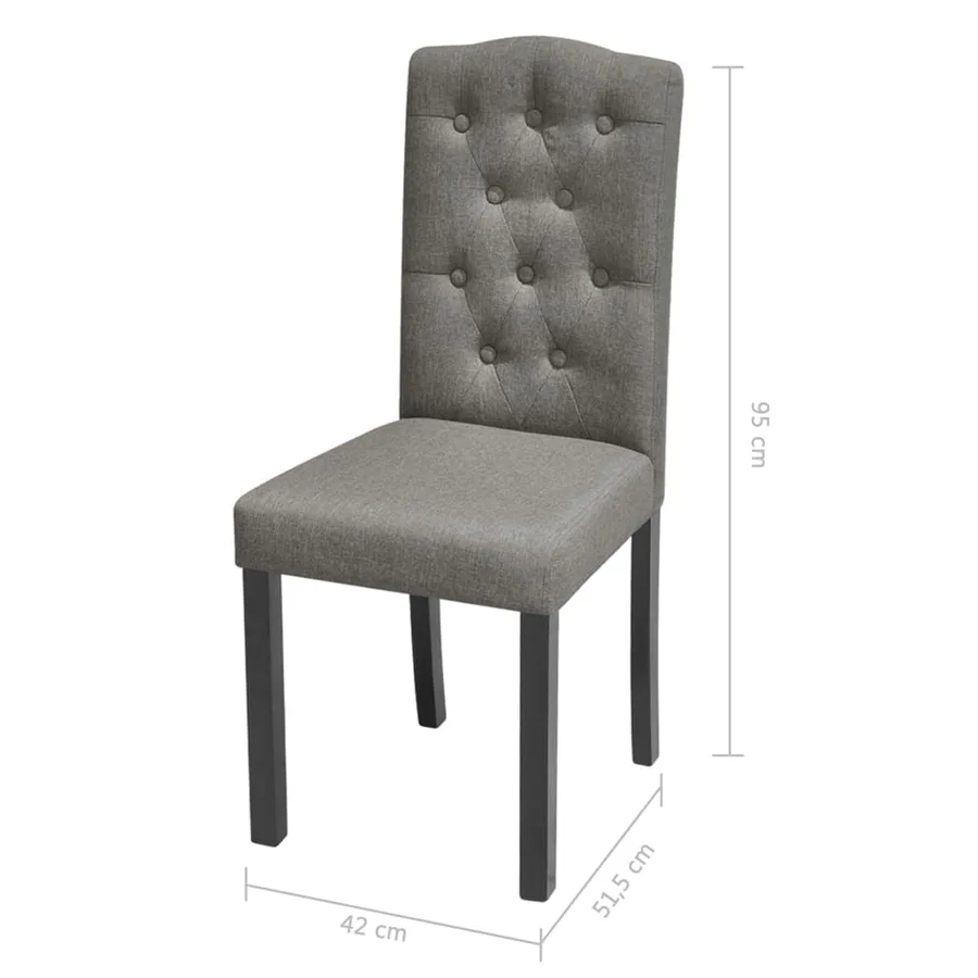 Chaises à manger lot de 2 gris tissu - 7