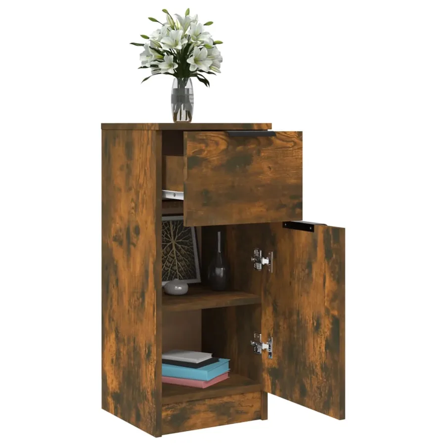 Buffets 2 pcs Chêne fumé 30x30x70 cm Bois d'ingénierie - 9