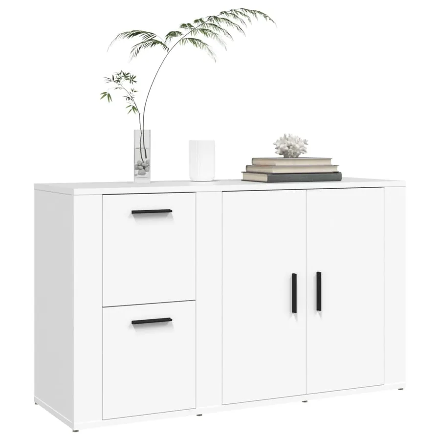Buffet Blanc 100x33x59,5 cm Bois d'ingénierie - 4
