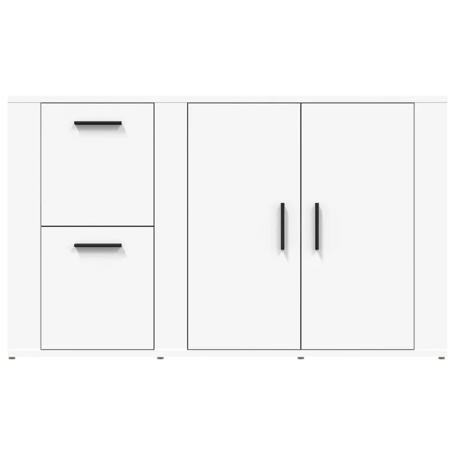 Buffet Blanc 100x33x59,5 cm Bois d'ingénierie - 6