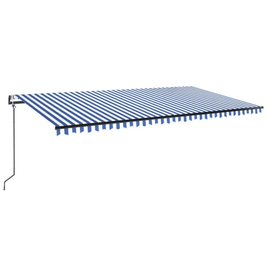 Auvent automatique capteur de vent/LED 600x300 cm Bleu et blanc - 2