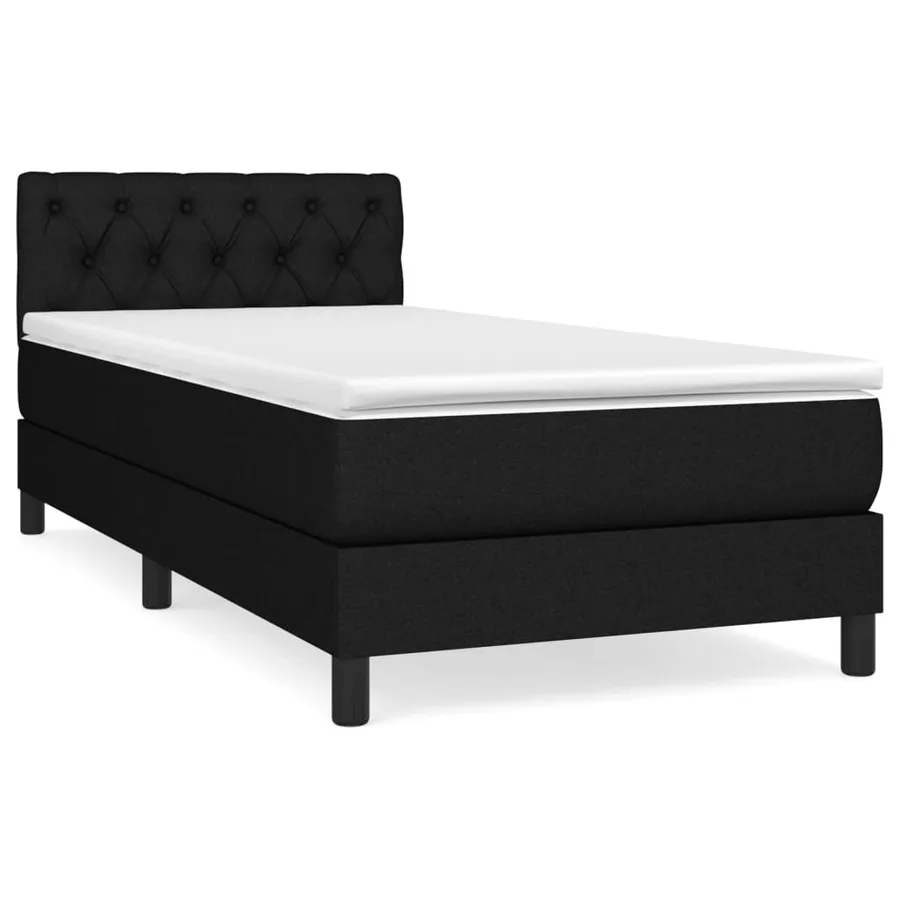 Sommier à lattes de lit et matelas Noir 80x200 cm Tissu - 2