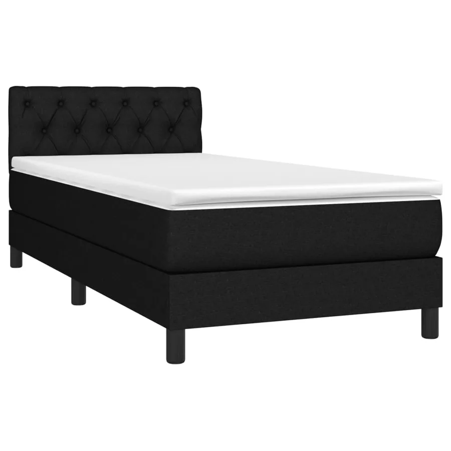 Sommier à lattes de lit et matelas Noir 80x200 cm Tissu - 3