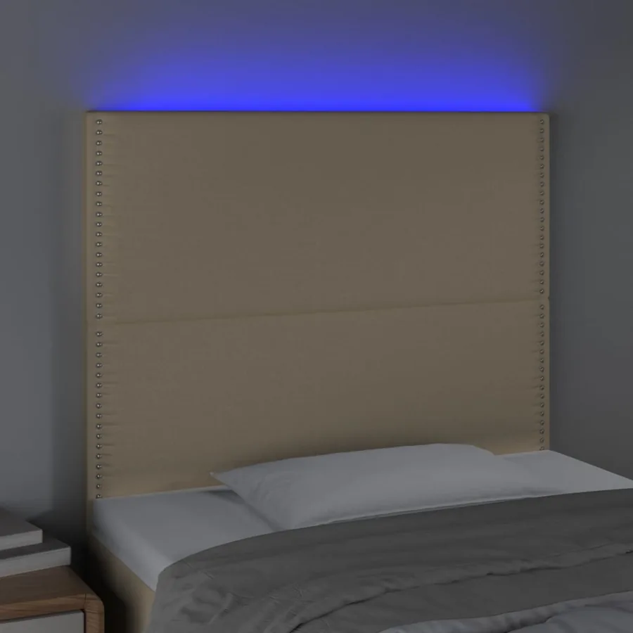 Tête de lit à LED Crème 90x5x118/128 cm Tissu - 3