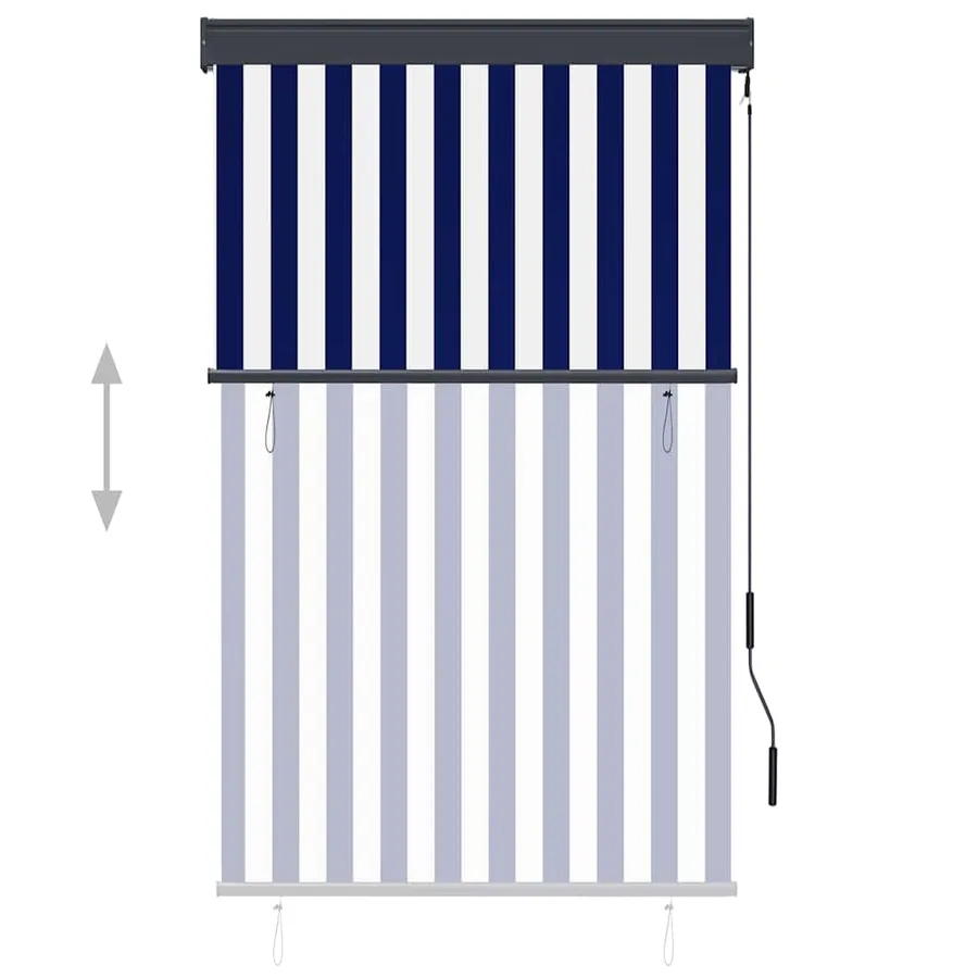 Store roulant d'extérieur 100x250 cm Bleu et blanc - 3