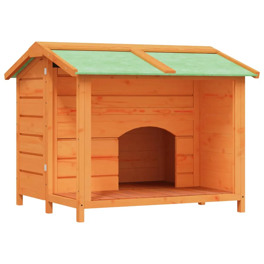 Chenil marron 96x87x80,5 cm bois de pin solide - 2