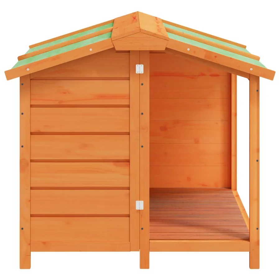 Chenil marron 96x87x80,5 cm bois de pin solide - 4