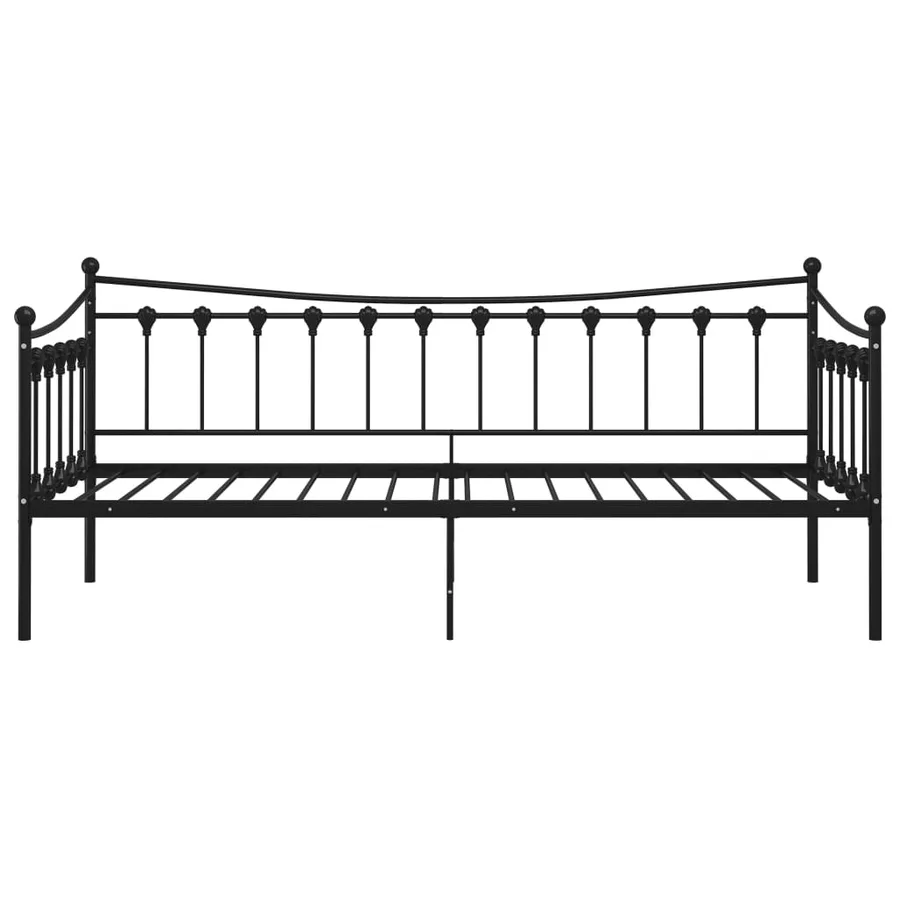 Cadre de canapé-lit sans matelas noir métal 90x200 cm - 4
