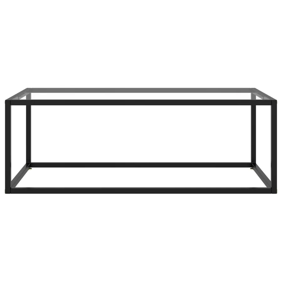 Table basse Noir avec verre trempé 100x50x35 cm - 2