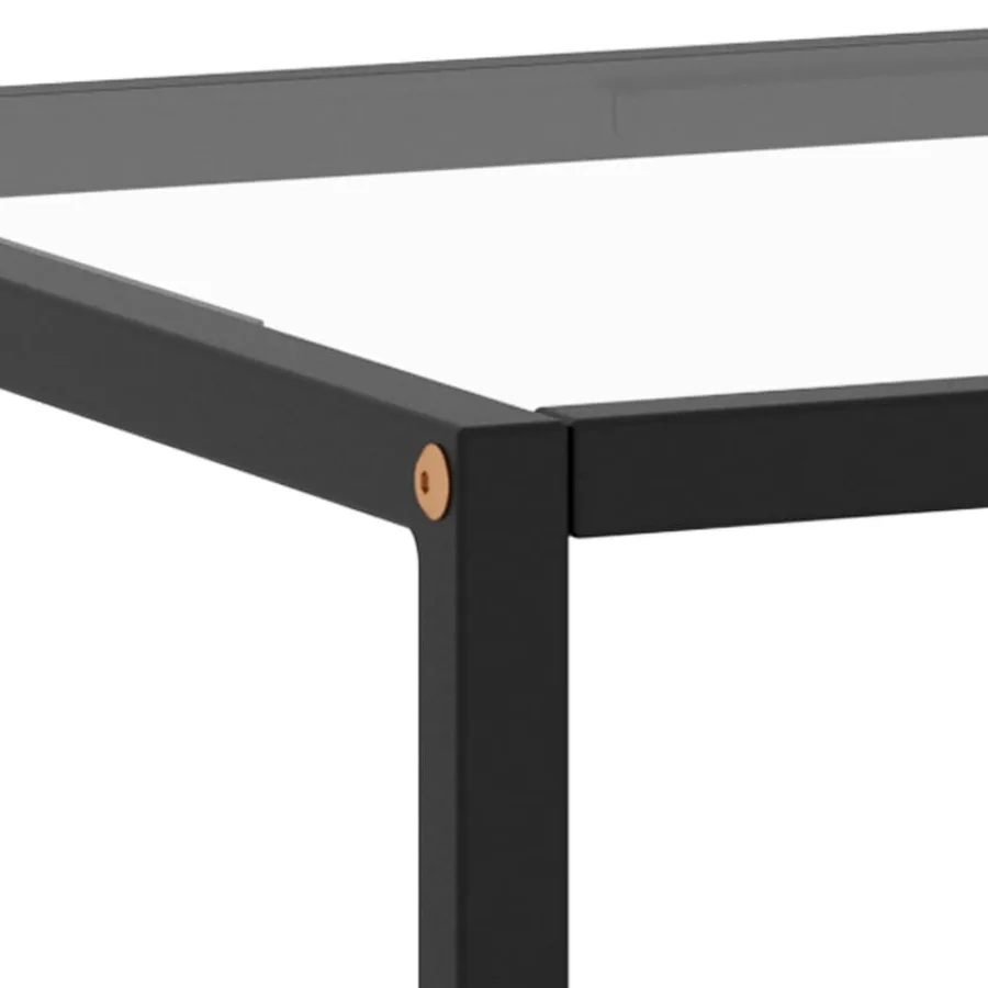 Table basse Noir avec verre trempé 100x50x35 cm - 5