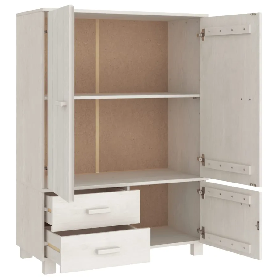 Garde-robe HAMAR Blanc 99x45x137 cm Bois massif de pin - 5
