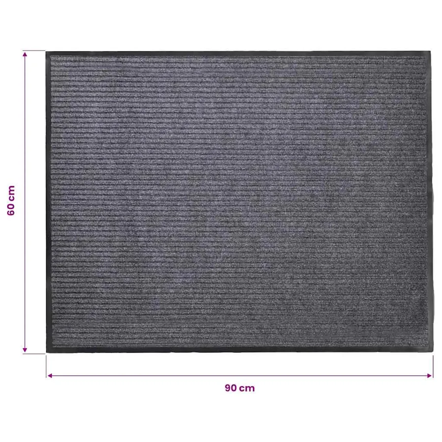 Tapis d'entrée gris 90 x 60 cm PVC - 7