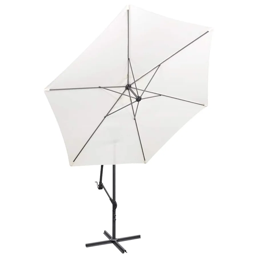 Parasol de jardin en porte-à-faux 3 m blanc sable - 2