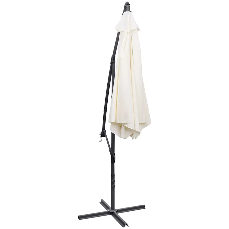 Parasol de jardin en porte-à-faux 3 m blanc sable - 4