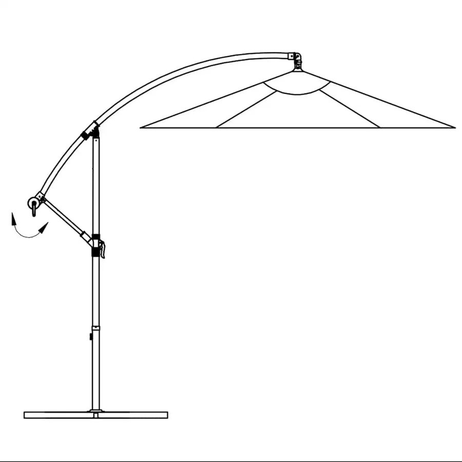 Parasol de jardin en porte-à-faux 3 m blanc sable - 7