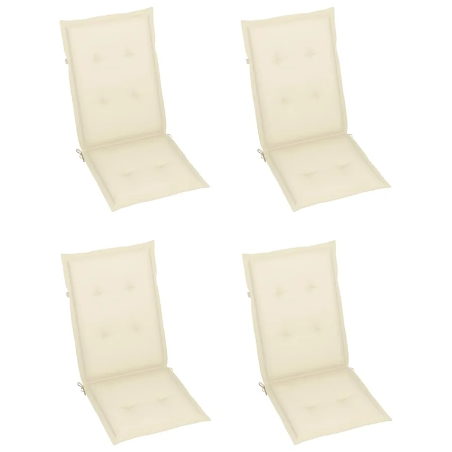 Chaises pliables de jardin lot de 3 avec coussins Bois d'acacia - 6