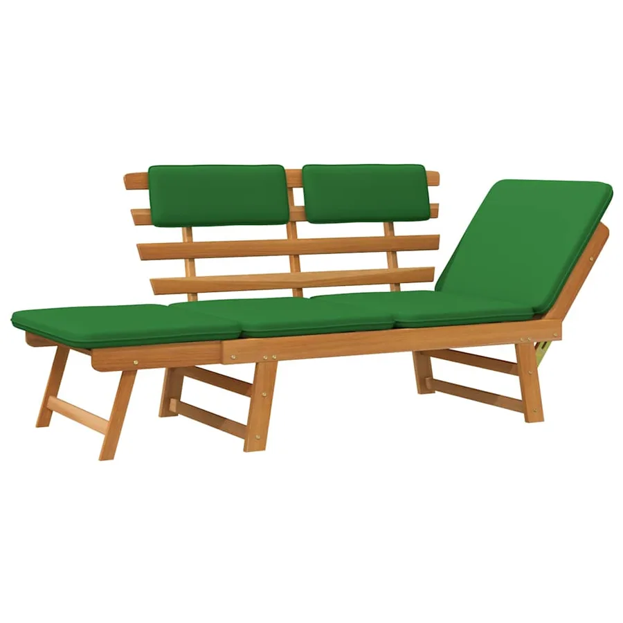 Banc de jardin avec coussins 2-en-1 190 cm Bois solide d'acacia - 7