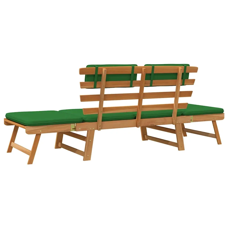 Banc de jardin avec coussins 2-en-1 190 cm Bois solide d'acacia - 9