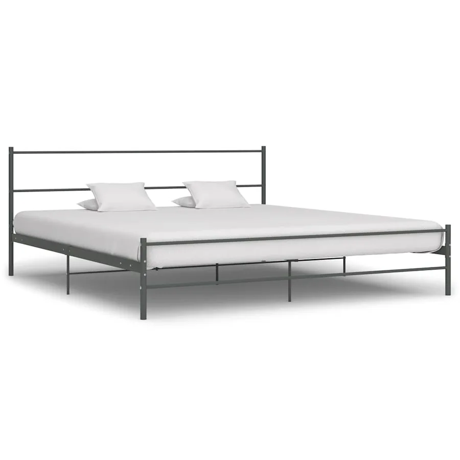 Cadre de lit sans matelas gris métal 180x200 cm