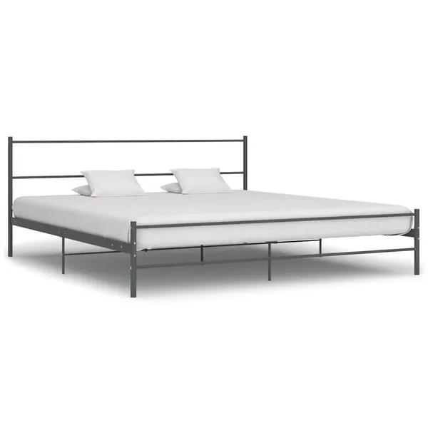 Cadre de lit sans matelas gris métal 180x200 cm