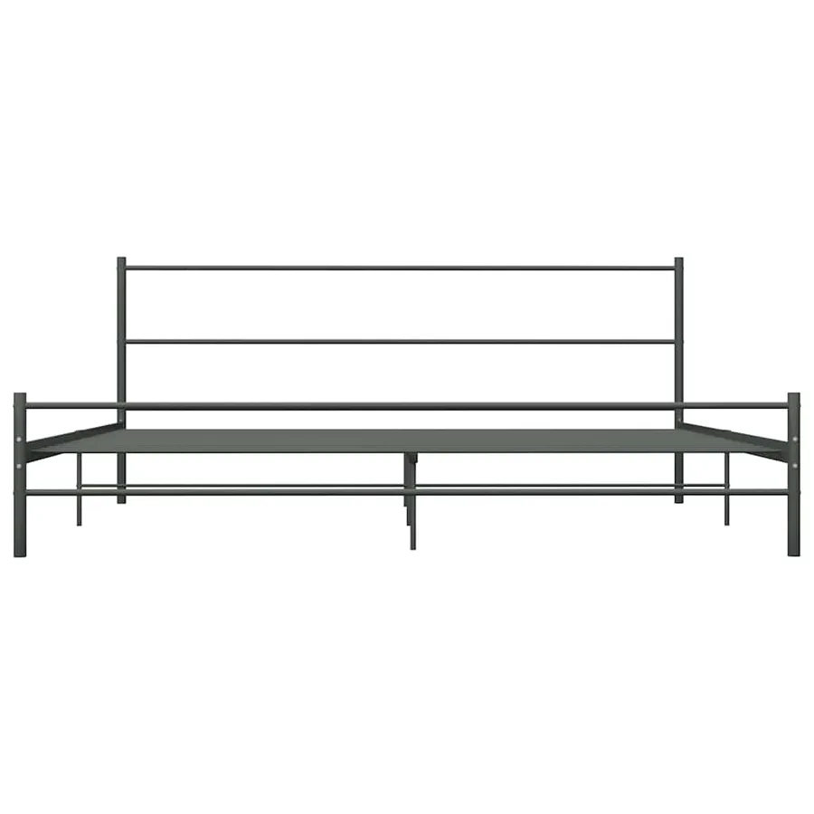 Cadre de lit sans matelas gris métal 180x200 cm - 3
