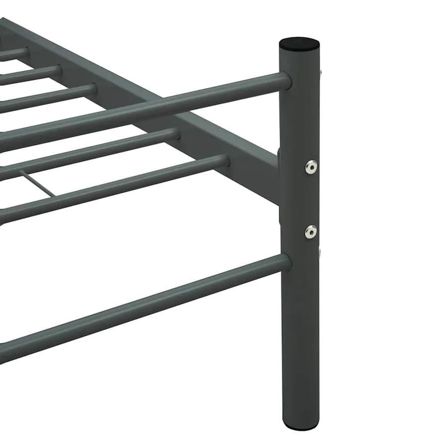 Cadre de lit sans matelas gris métal 180x200 cm - 5