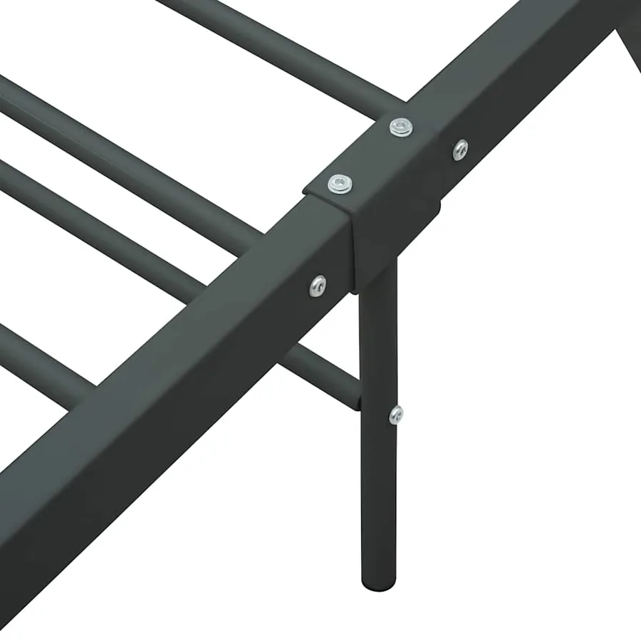 Cadre de lit sans matelas gris métal 180x200 cm - 6